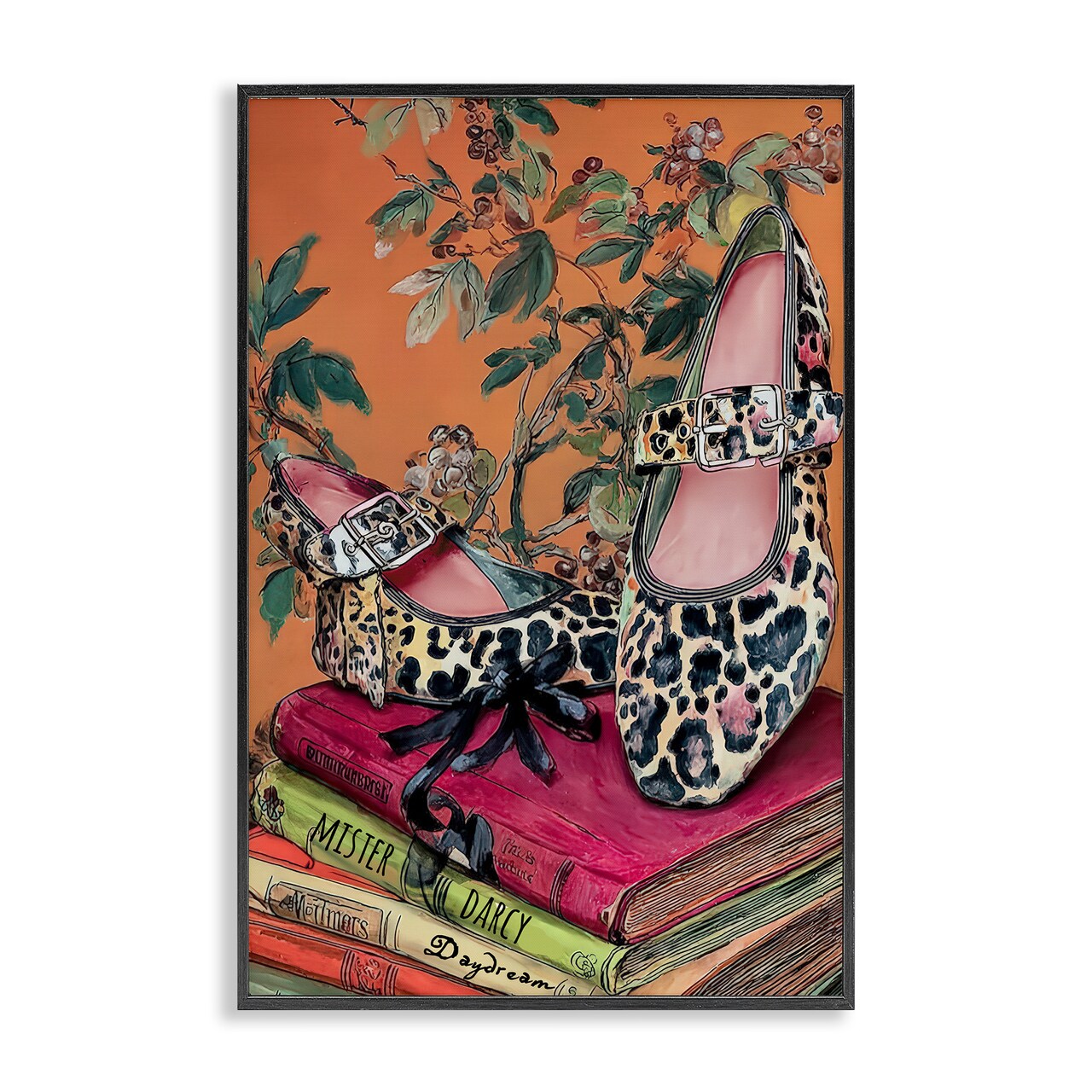 Stupell Industries On My Feet Shoes & Books Framed Giclee, design by Annabelle Hall